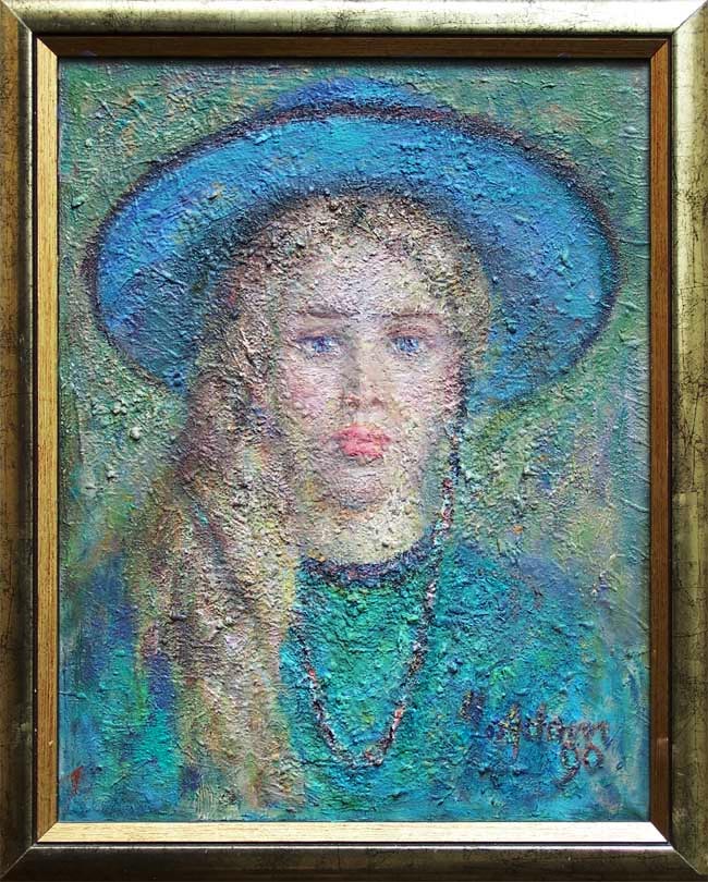 Portret córki Magdaleny w błękitnym kapeluszu