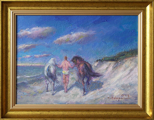 Mały autoportret z parą koni