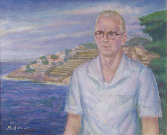 Wojciech Domański na tle Dubrownika